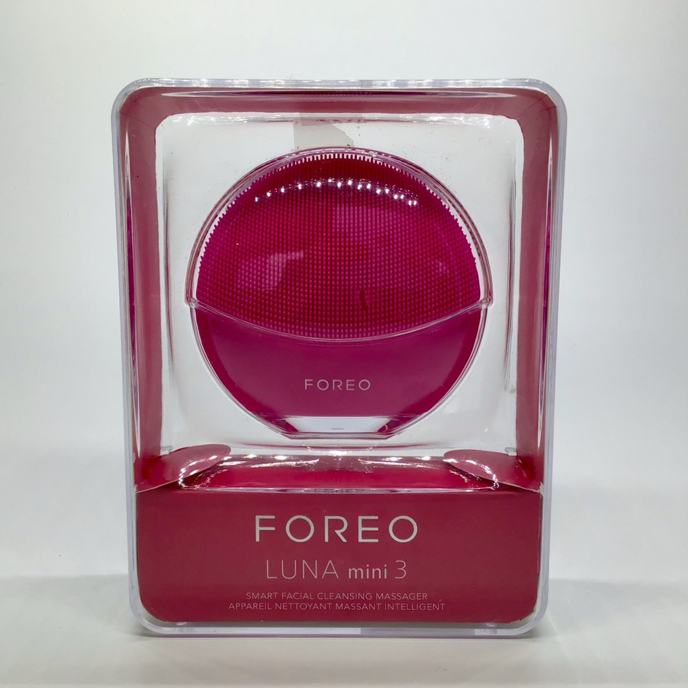 FOREO LUNA Mini 3 Silicone Face Cleansing Brush FUCHSIA Opened Box NEVER USED